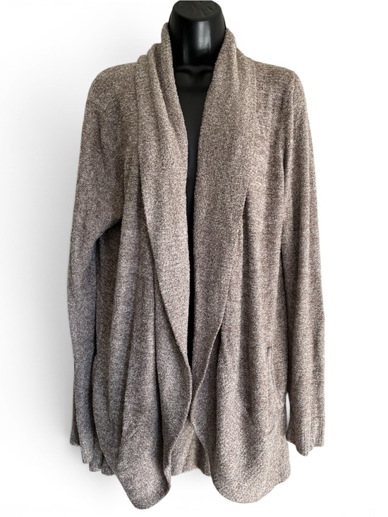 Sweaters - Barefoot Dreams Cozy Chic Lite Open-Front Sweater Cardigan Taupe Size L/XL